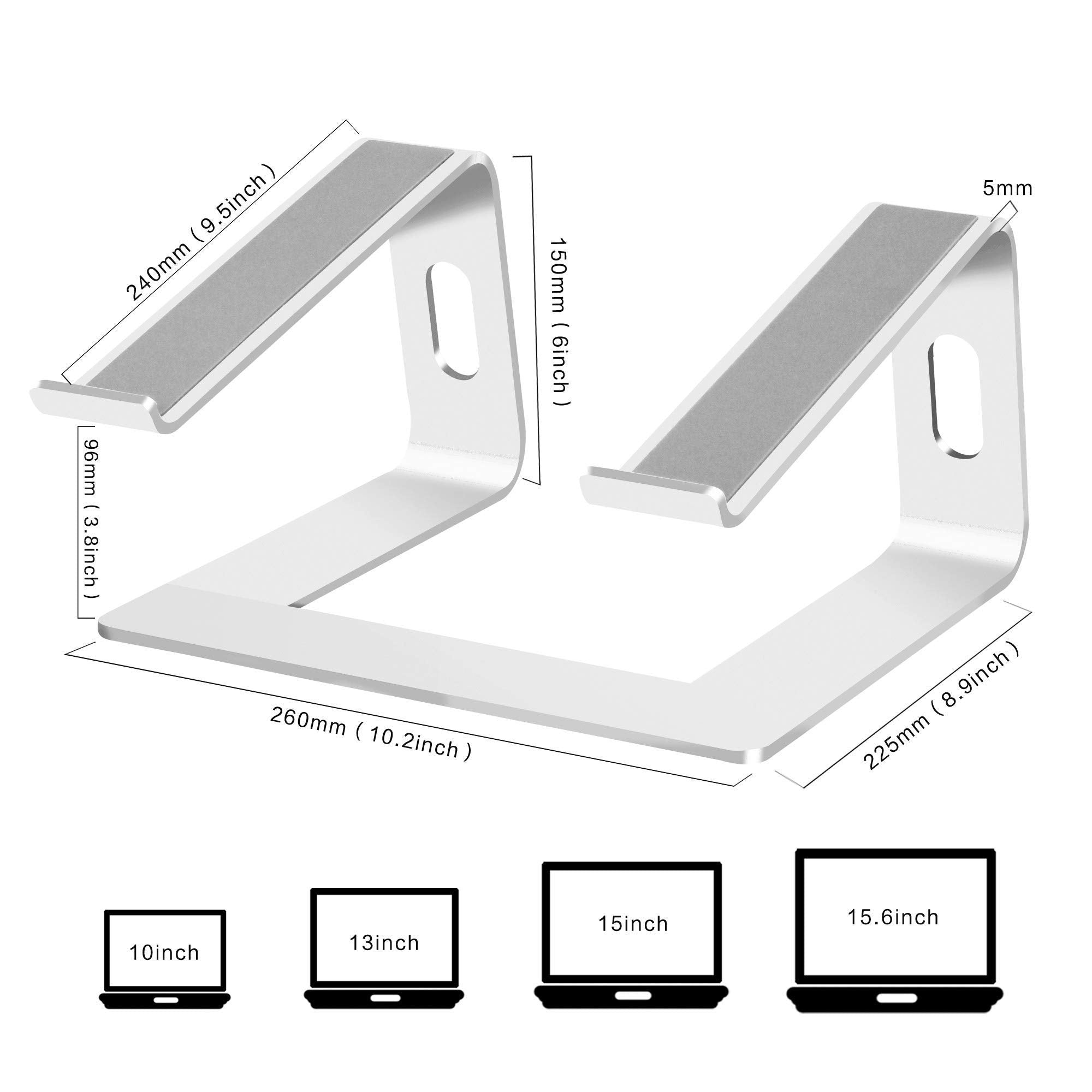 Orionstar Laptop Stand Portable Aluminum Laptop Riser Compatible With Mac Macbook Air Pro 10 To 15.6 Inch Notebook Computer, Det